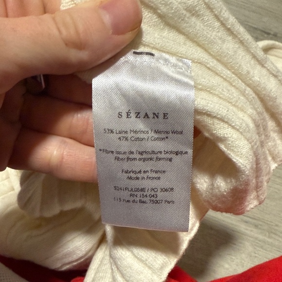 Sezane Cream Ribbed Turtleneck Sweater - Picture 6 of 6